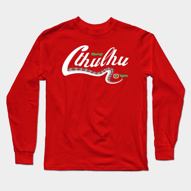 Cthulhu (Obey or Drink?) Long Sleeve T-Shirt by retrochris